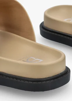 Yazzy Taupe Suedette Jewel Buckle Mule
