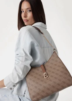Zamira Latte Logo Hobo Shoulder Bag