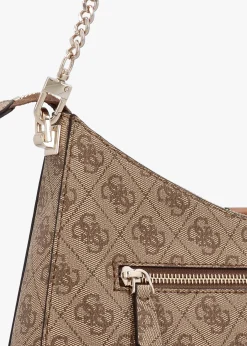 Zamira Latte Logo Hobo Shoulder Bag