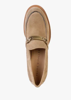 Zest Tan Suede Platform Court Shoes
